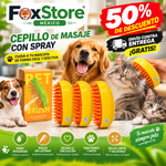 🐶🐱 Cepillo de Masaje con Spray para Mascotas 3x1